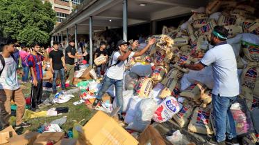 relief materials at TSC for flood zones