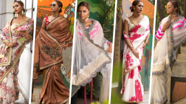 Bright florals and bold prints rule spring saree fashion