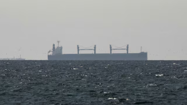 A tanker sails in the Gulf, near the Strait of Hormuz, as seen from northern Ras al-Khaimah, near the border with Oman’s Musandam governance, amid the U.S.-Israeli conflict with Iran, in United Arab Emirates, March 11, 2026. Photo: Reuters