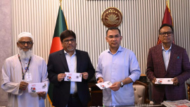 Prime Minister Tarique Rahman unveils a commemorative postage stamp marking the Independence and National Day. Photo: PM Office/PID