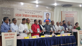 Swapon was the chief guest at the unveiling and publication ceremony of the book 'Phire Dekha Shei Shomoy' . Photo: Star