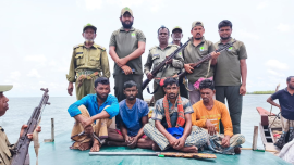 The rescued fishermen are currently under the custody of the Shelarchar Patrol Post. Photo: Collected/Sundarbans East Forest Division