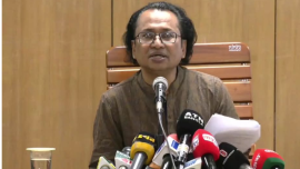 Adviser Zahed today briefed journalists on government activities regarding measles. Photo: Screengrab