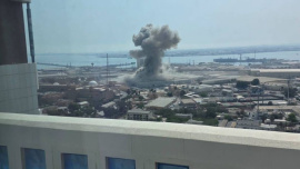 Missile attack hits US Navy Fifth Fleet base in Bahrain in February. Photo: X