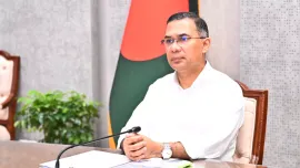 The prime minister attended a review meeting on pollution control, waste removal, conservation and management of rivers around Dhaka. Photo: UNB