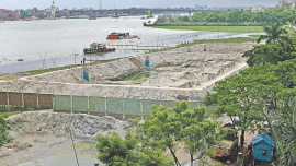 Illegal ecroachment upon the Buriganga riverbank