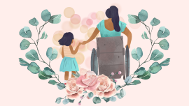 Ill parent and supportive young child