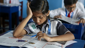 A child reading a book