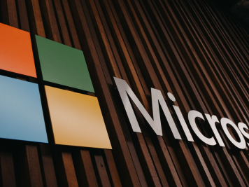 Microsoft logo on office